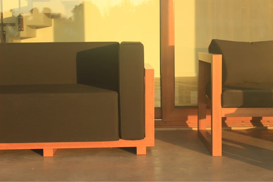 Sillones elegantes de exterior con tela náutica